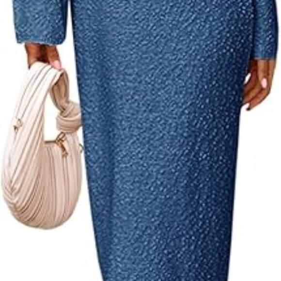 Womens Long Sleeve Midi Sweater Dress - Picture 2 of 7